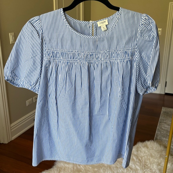 J Crew stripped blue blouse - Picture 3 of 5